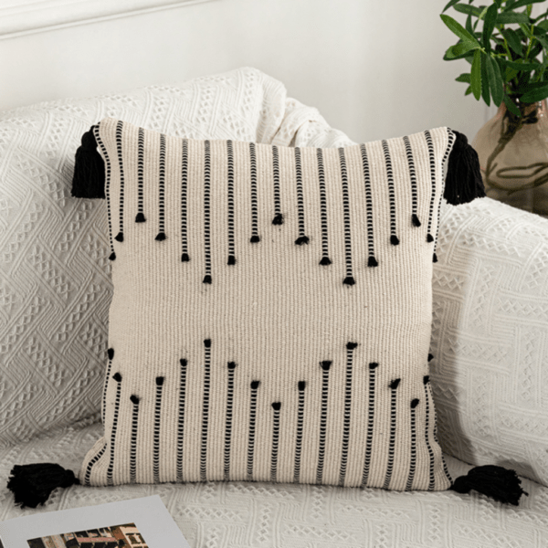 Bohemian Fringe Throw Pillow Cover