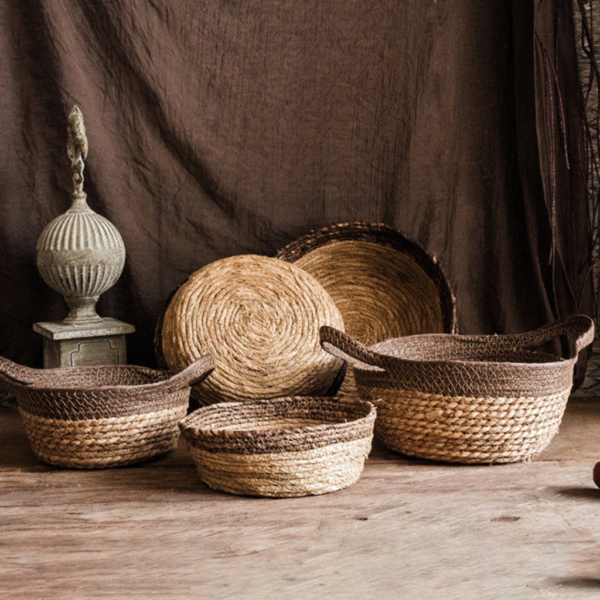 Artisan Honey Rattan Basket Collection