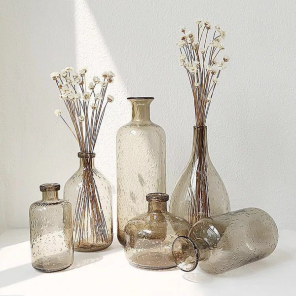 Tempered Taupe Glass Vases