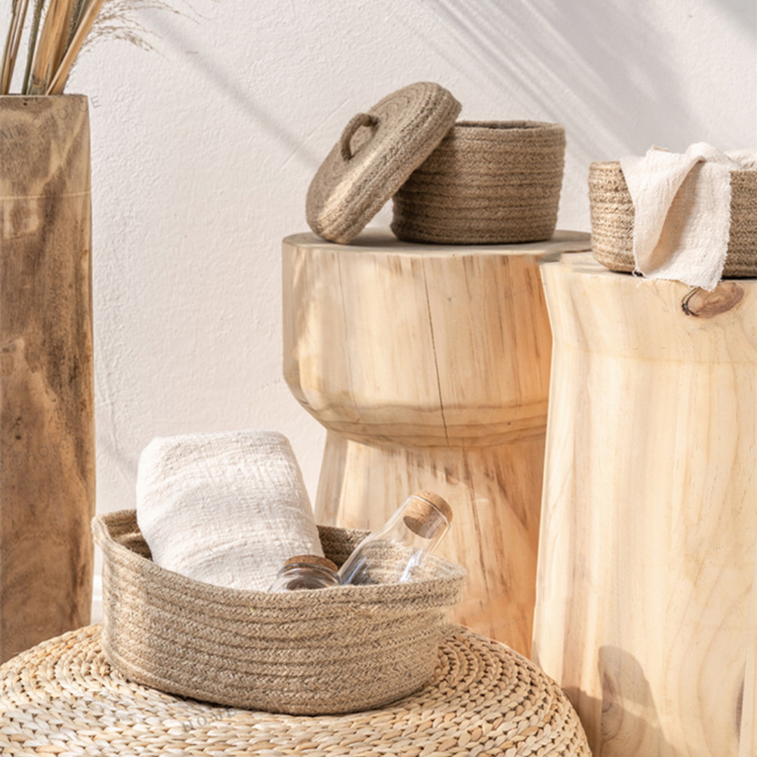 Woven Wool Storage Baskets