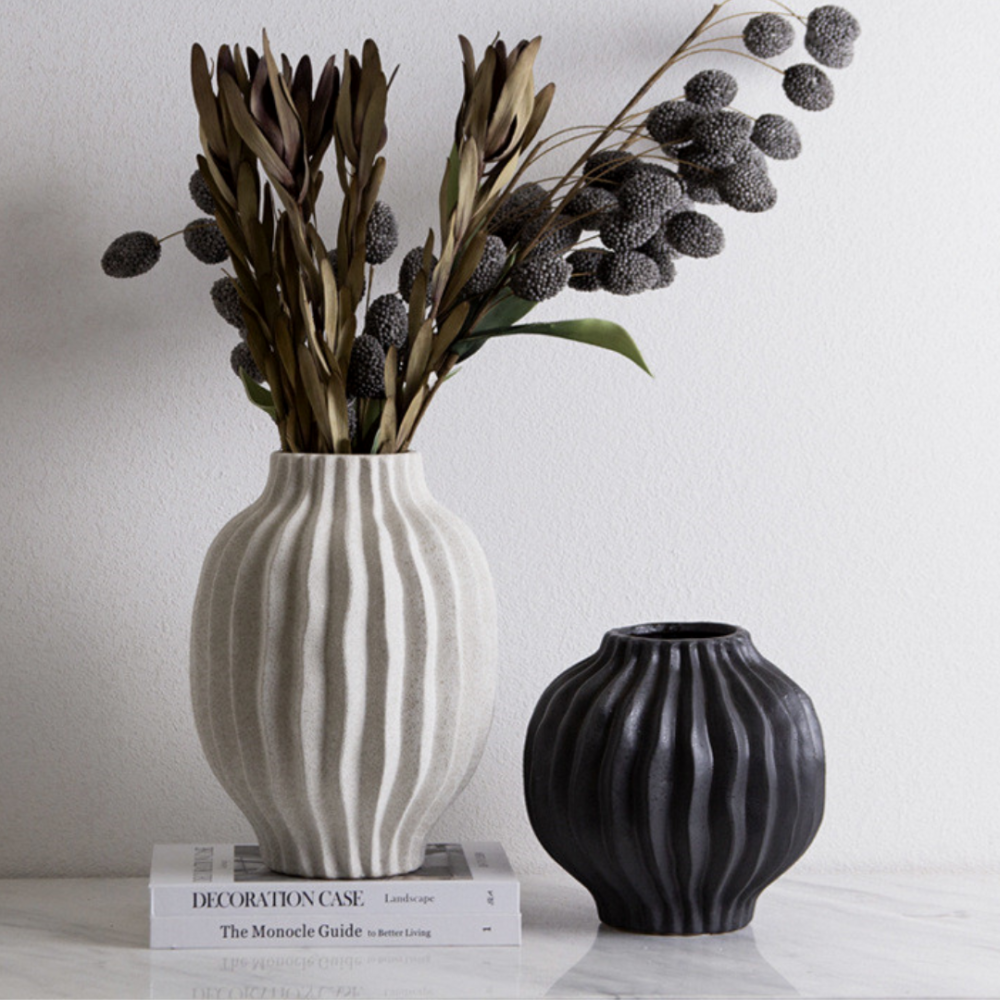 Juniper Ribbed Vases