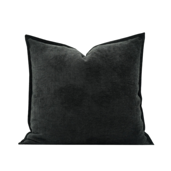 Black Chenille Throw Pillow