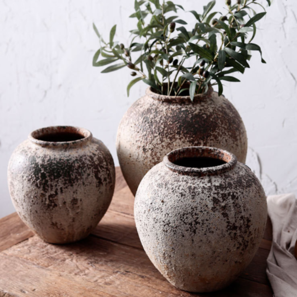 Midcentury Rustic Clay Vases